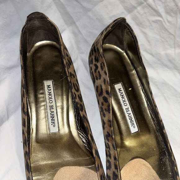 MANOLO BLAHNIK Leopard Suede Flats Classic‎ Ballet Size 40 - Picture 4 of 10